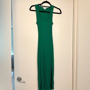 Sugarlips Emerald Ribbed Sleeveless Dress with Cinch Tie